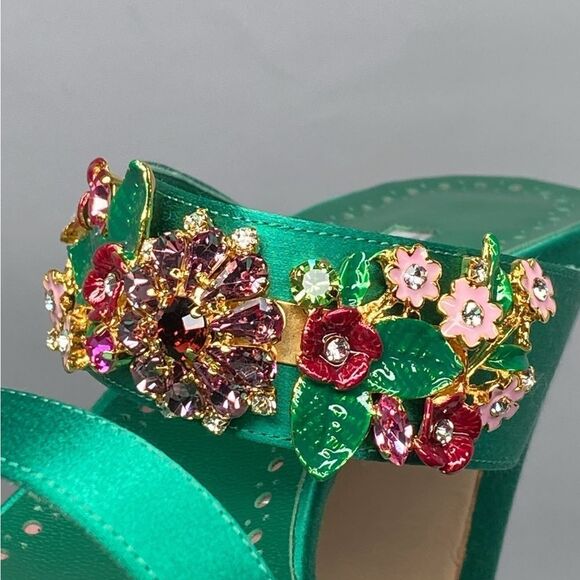 Manolo Blahnik 90MM Embellished Satin Mules size 39 - Picture 10 of 15